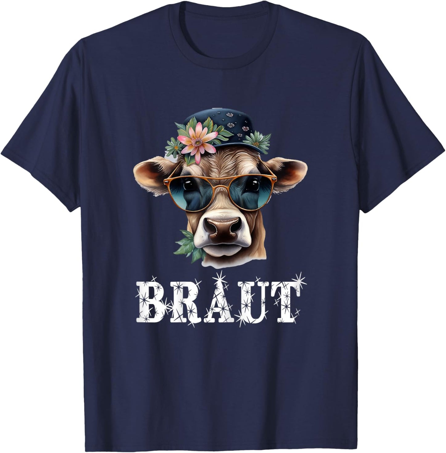 JGA Braut Kuh JGA Junggesellinnenabschied Bauern T-Shirt - T-Shirt | Navy