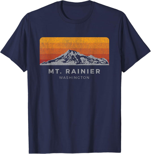 Vintage Mt Rainier - Sunset Edition T-Shirt - T-Shirt | Navy
