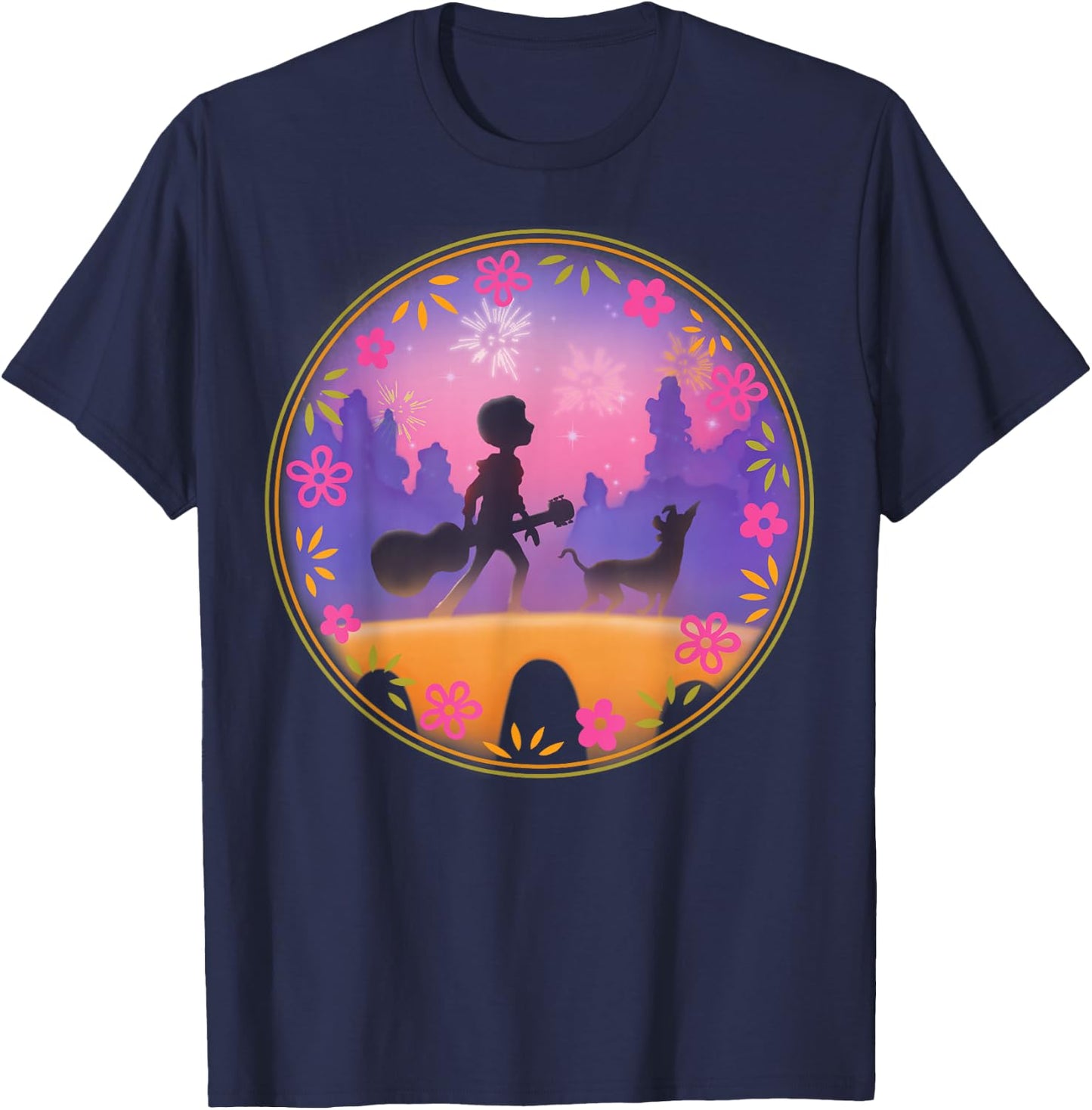 Disney Pixar Coco Miguel Dante Bridge Fireworks T-Shirt - T-Shirt | Navy