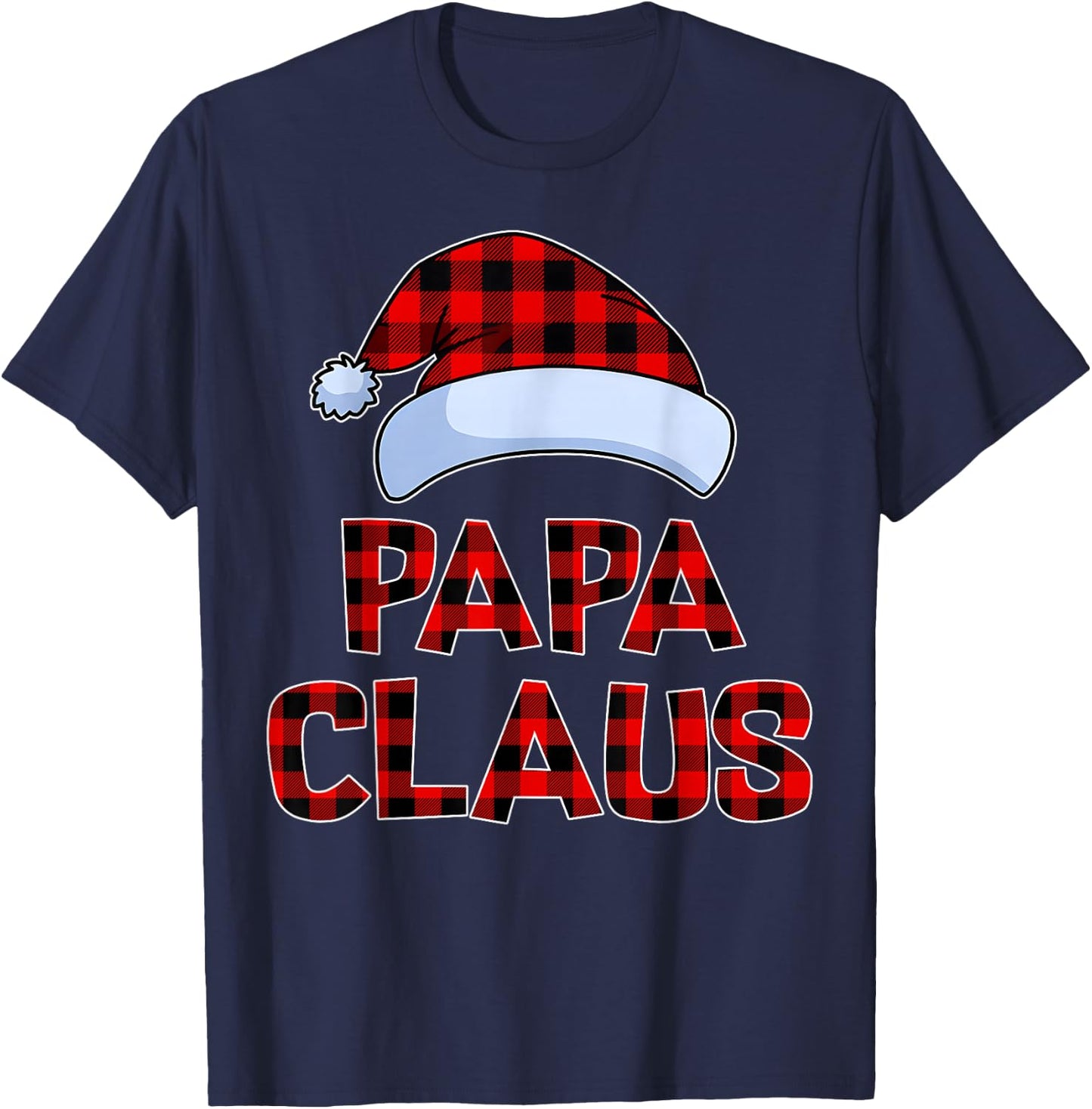 Papa Claus Shirt Christmas Lights Pajama Family Matching T-Shirt - T-Shirt | Navy