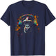 Monkey Music Headphones Colourful Animal Motif Zoo Animal Art Monkey T-Shirt - T-Shirt | Navy
