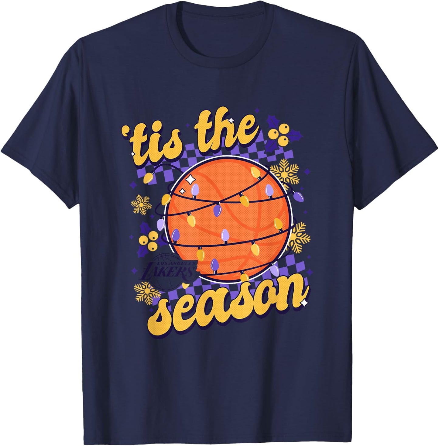 NBA Los Angeles Lakers Christmas Tis The Season T-Shirt - T-Shirt | Navy