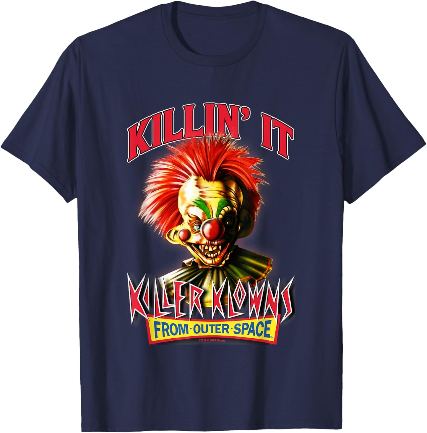 Killer Klowns from Outer Space Killin' It Scary Clown Poster , Black, S T-Shirt - T-Shirt | Navy