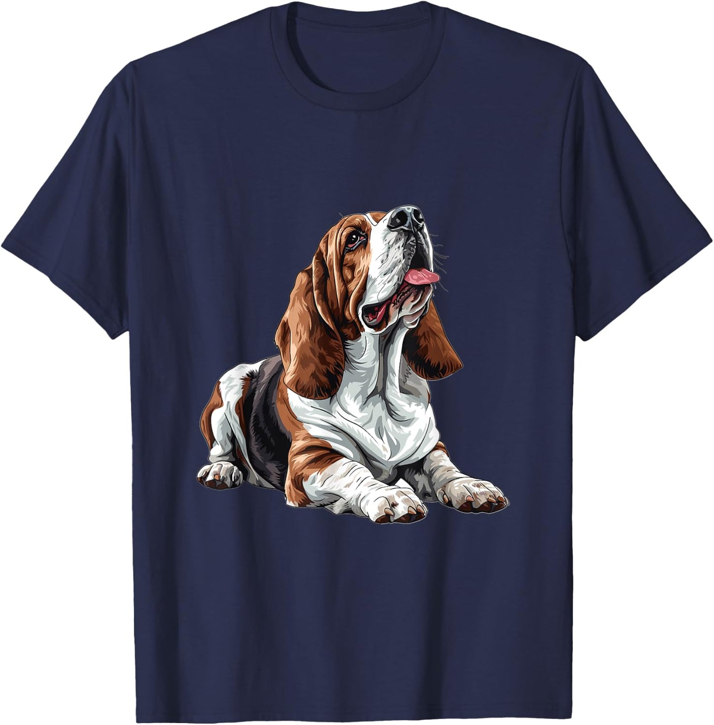 Basset Hound Dog Breed Graphic Men Women Girls Kids T-Shirt - T-Shirt | Navy