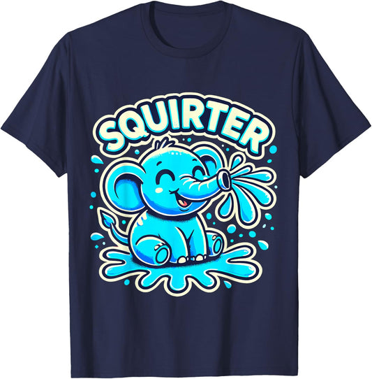 Squirter Elephant Summer T-Shirt - T-Shirt | Navy