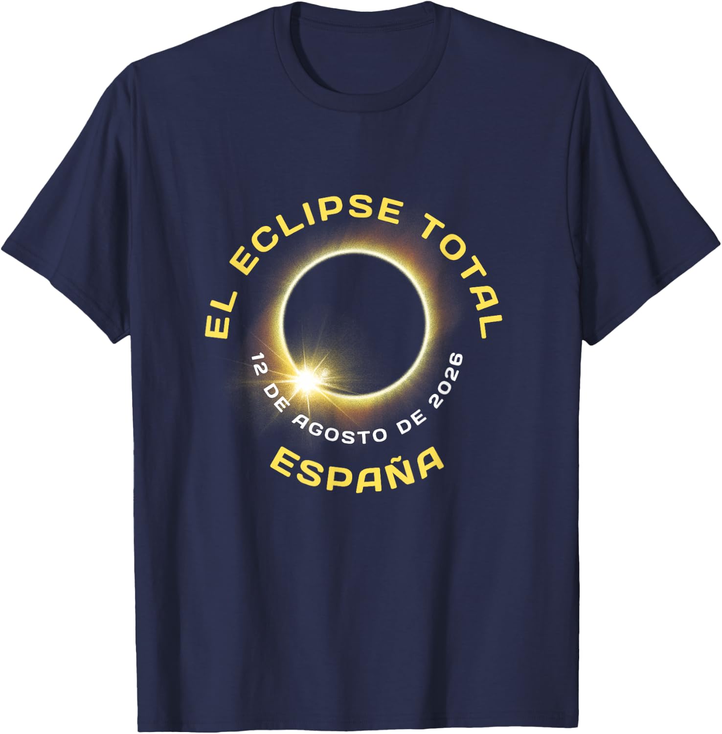 Espana Espagne Totalité de l'éclipse Solaire 12 août 2026 T-Shirt - T-Shirt | Navy