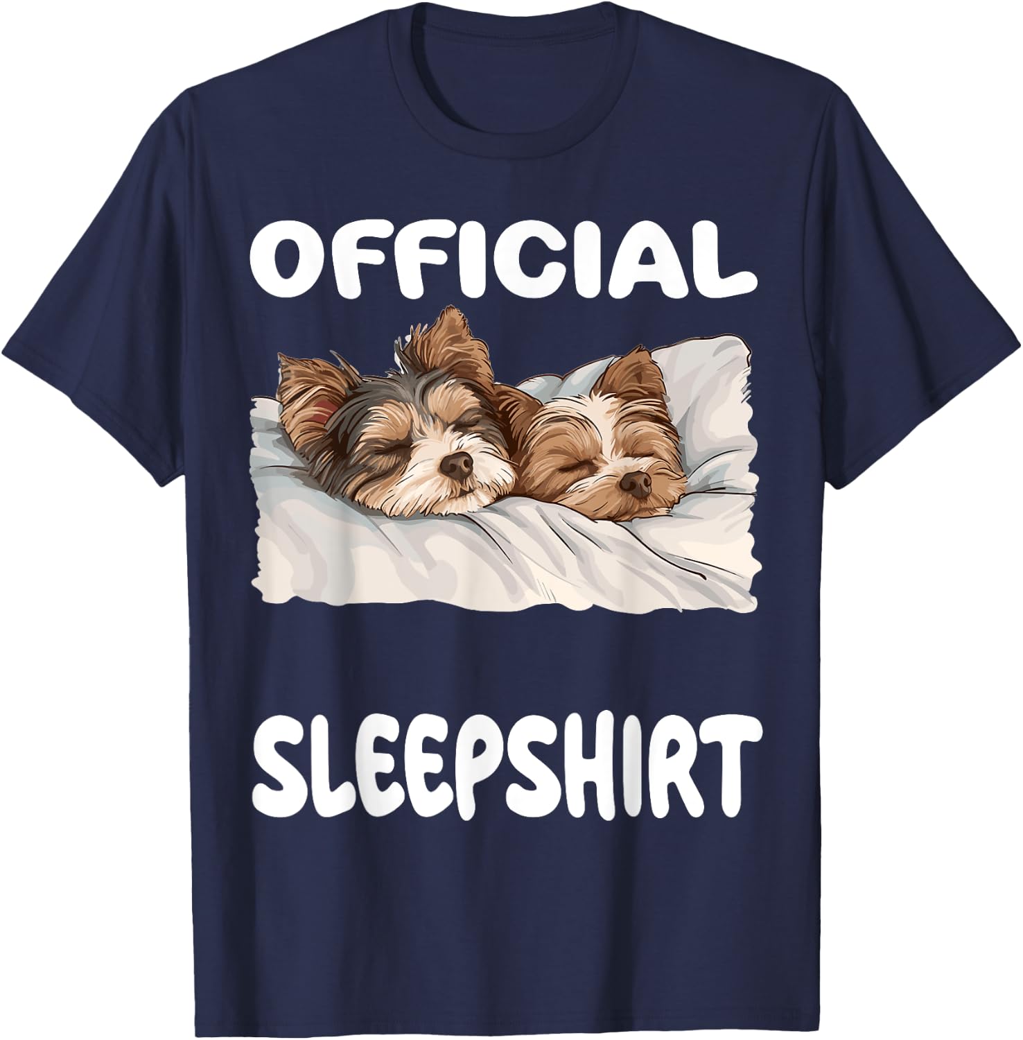 Biewer Terrier Dog Official Sleepshirt Pajamas Nightgown Men Women Girls Kids T-Shirt - T-Shirt | Navy