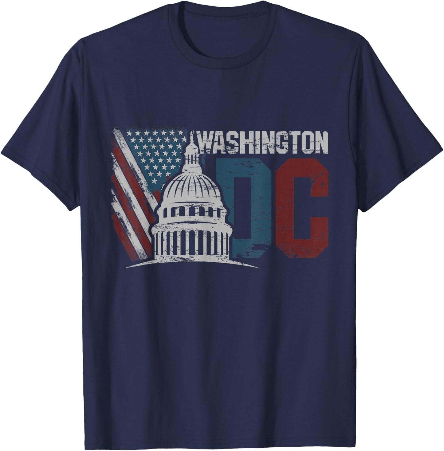 Washington DC Capitol Hill USA Flag Souvenir design T-Shirt - T-Shirt | Navy