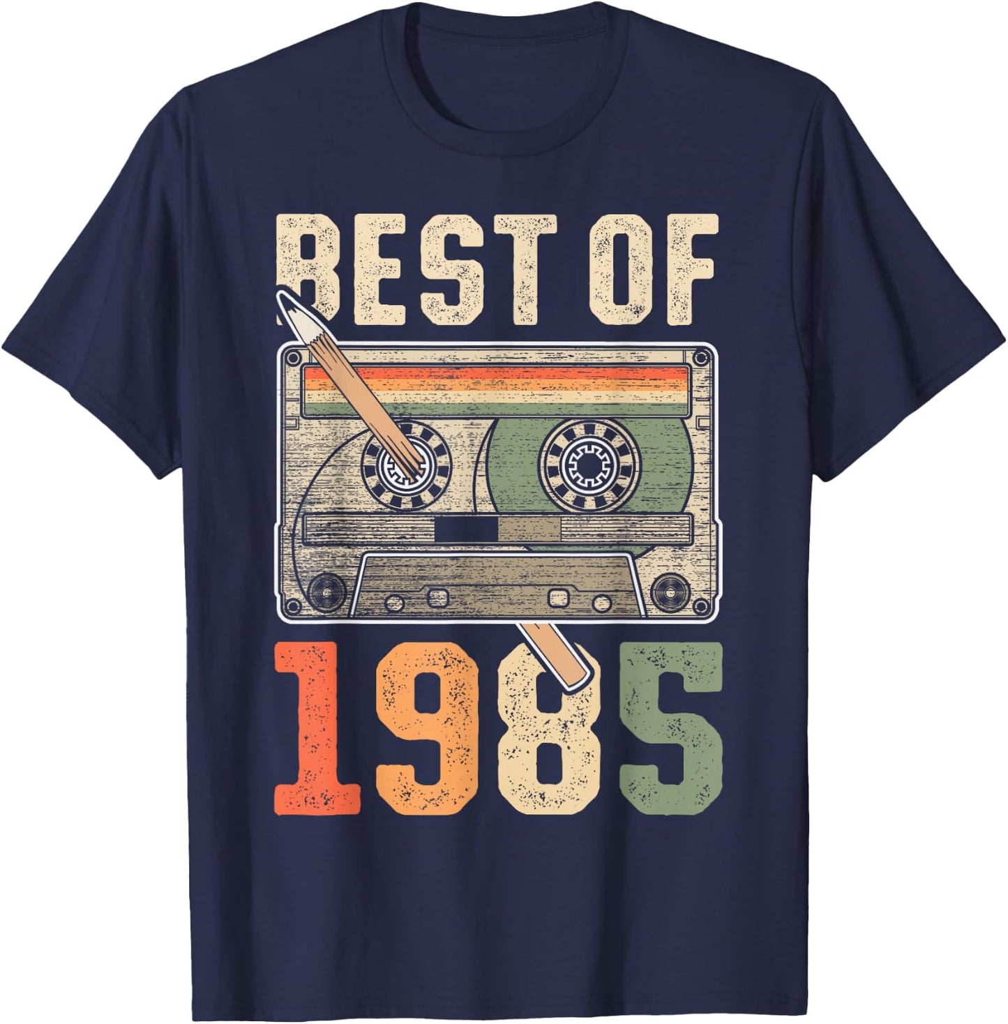 Best of 1985 Old Cassette 41st Birthday Retro T-Shirt - T-Shirt | Navy
