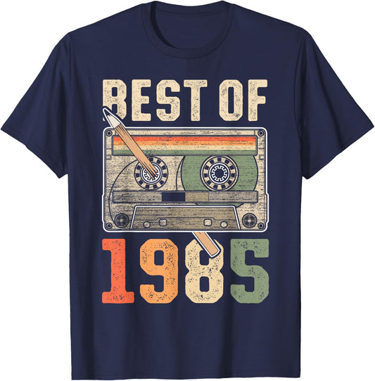 Best of 1985 Old Cassette 41st Birthday Retro T-Shirt - T-Shirt | Navy