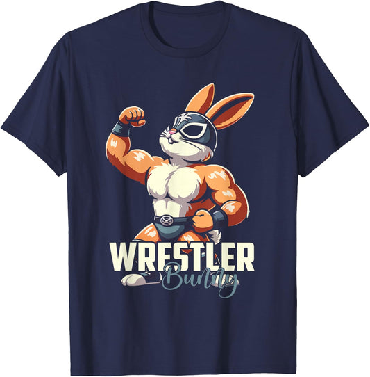 Wrestling Bunny Lucha Libre Rabbit Wrestler T-Shirt - T-Shirt | Navy