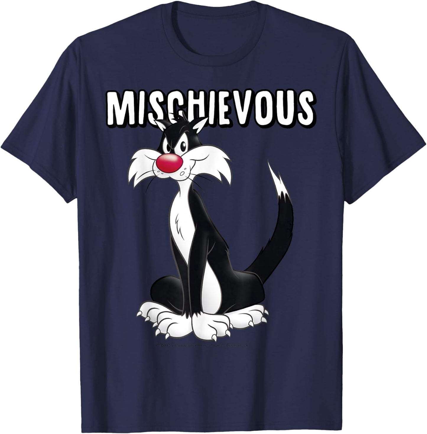Looney Tunes Sylvester Mischievous Vintage Cat Portrait T-Shirt - T-Shirt | Navy