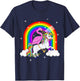 Flamingo Riding Unicorn Flamingo Gift Jokes Women T-Shirt - T-Shirt | Navy