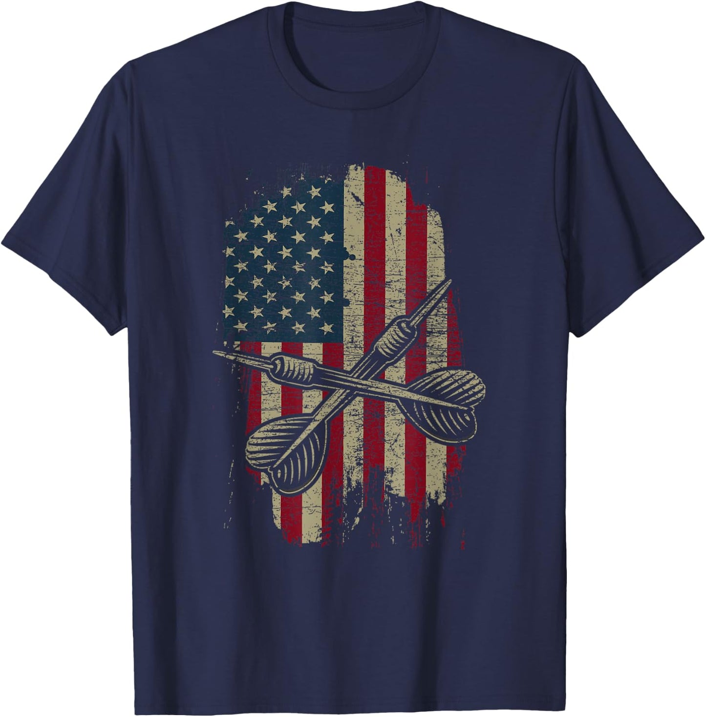 Patriotic USA American Darts Lover Dart Sports Gift Men T-Shirt - T-Shirt | Navy