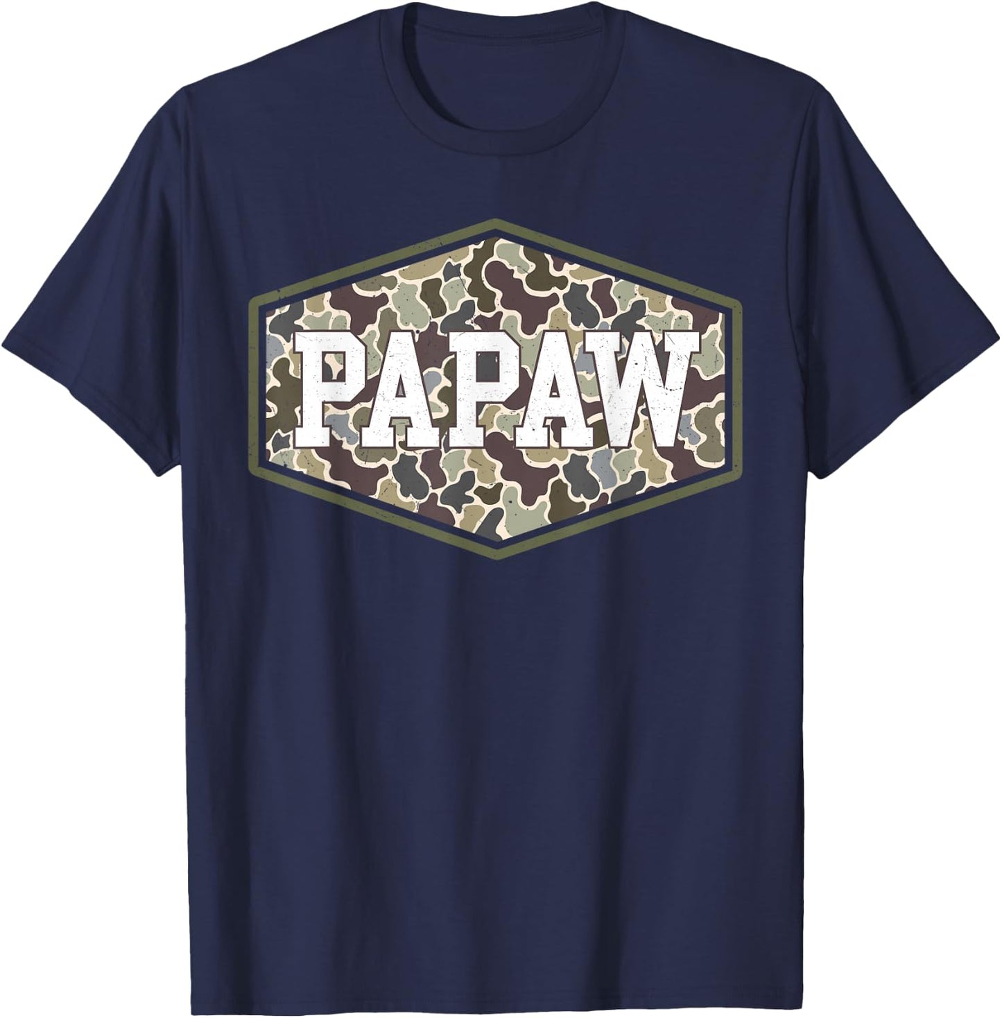 Papaw Camo Camouflage Father's Day Grandfather T-Shirt - T-Shirt | Navy