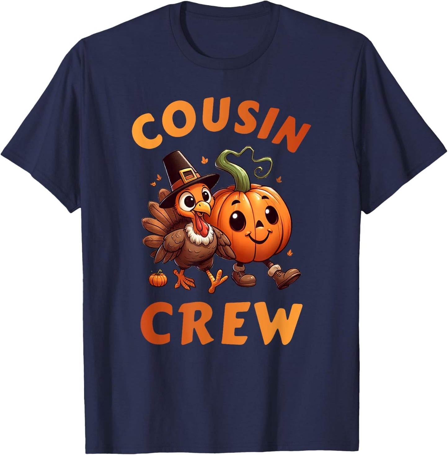Cousin Crew Thanksgiving Family Matching Turkey Day Fall T-Shirt - T-Shirt | Navy