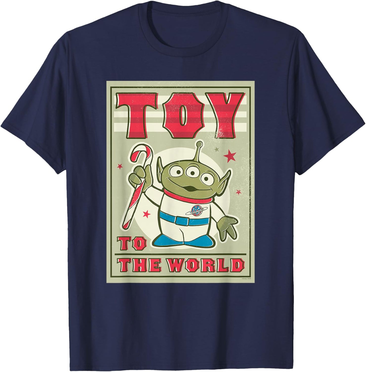Disney and Pixar’s Toy Story Alien Holiday Toy to the World T-Shirt - T-Shirt | Navy