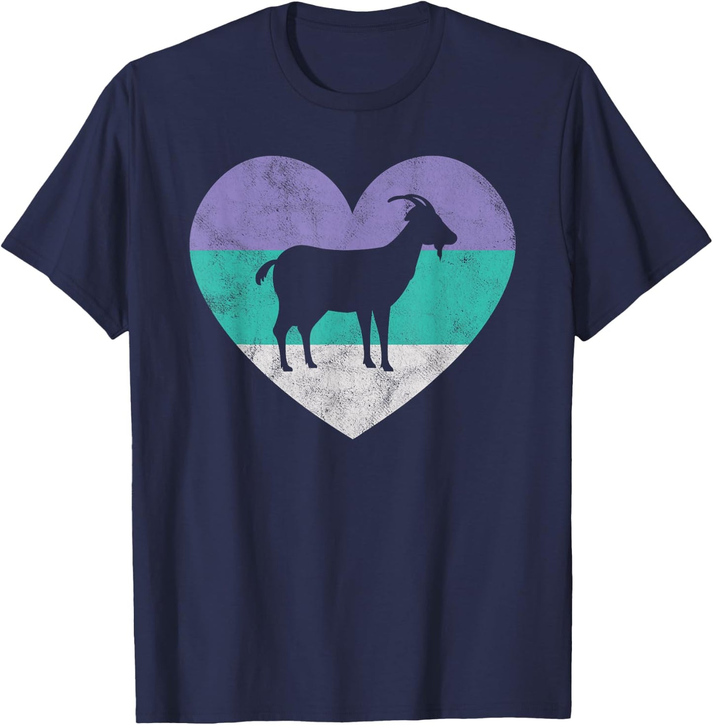 Goat Gift & Girls Retro Cute T-Shirt - T-Shirt | Navy