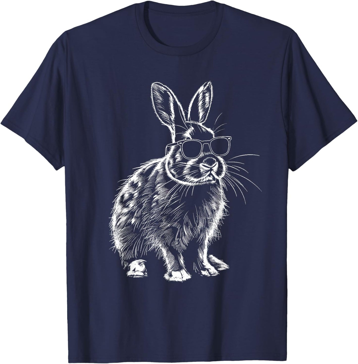 Rabbit Animal Lovers Cute Rabbit Bunny Sunglasses T-Shirt - T-Shirt | Navy