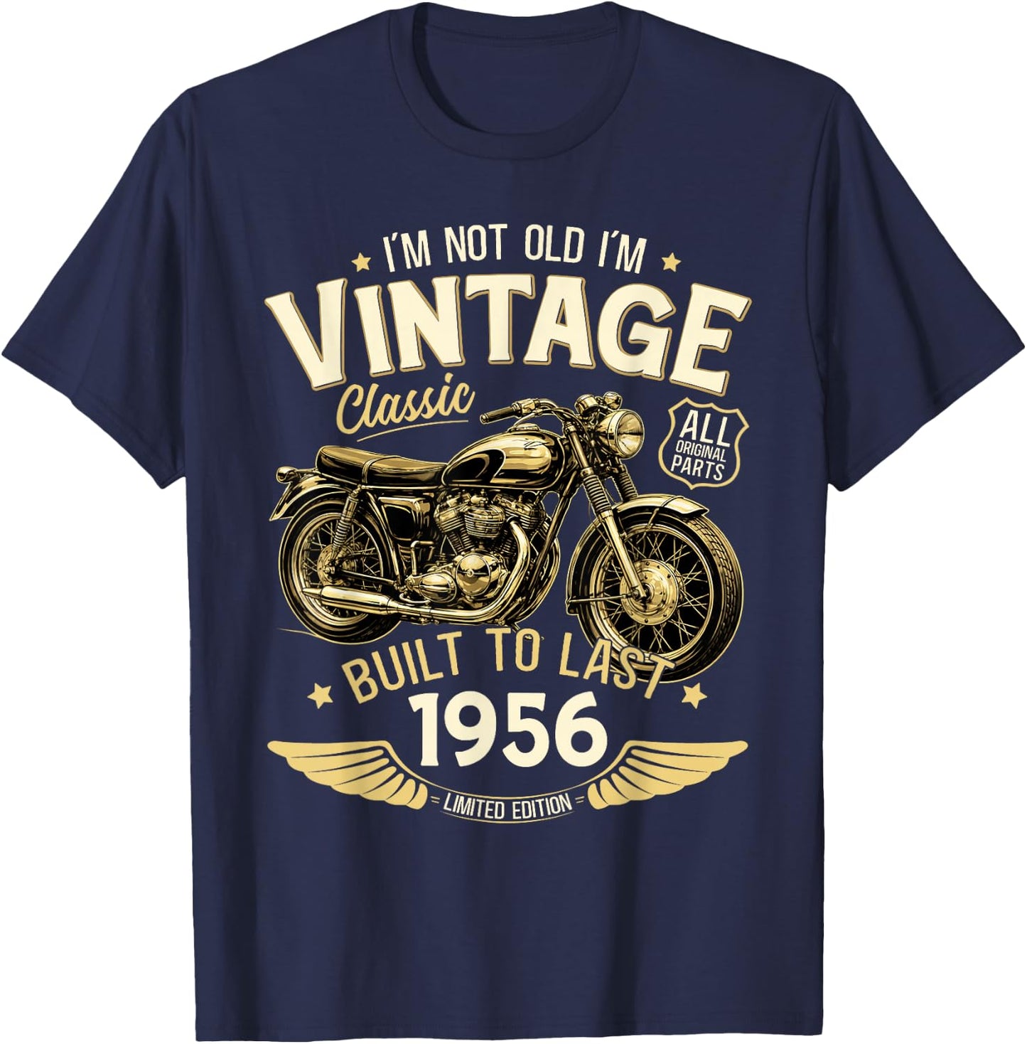 70. Geburtstag Mann Geschenk Motorrad Motorradfahrer 1956 T-Shirt - T-Shirt | Navy