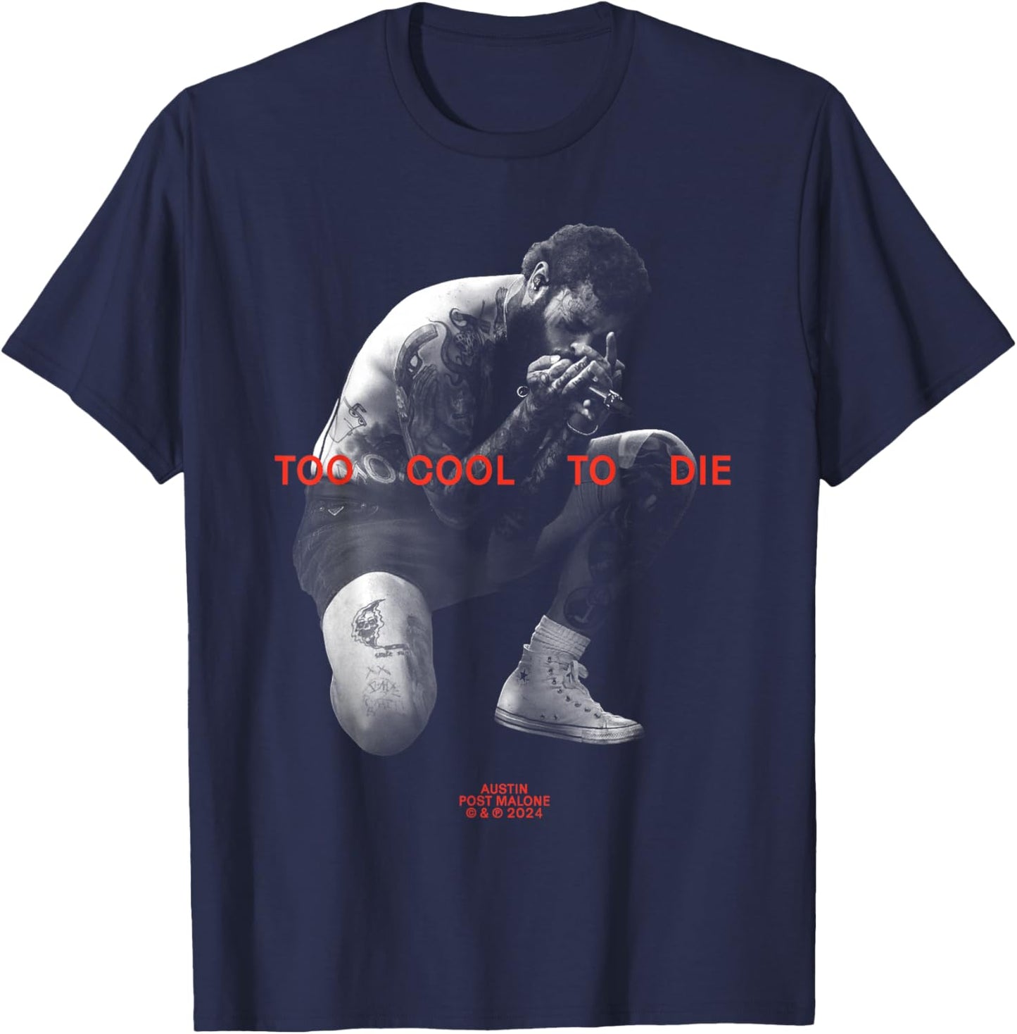 Post Malone Official Too Cool to Die T-Shirt - T-Shirt | Navy
