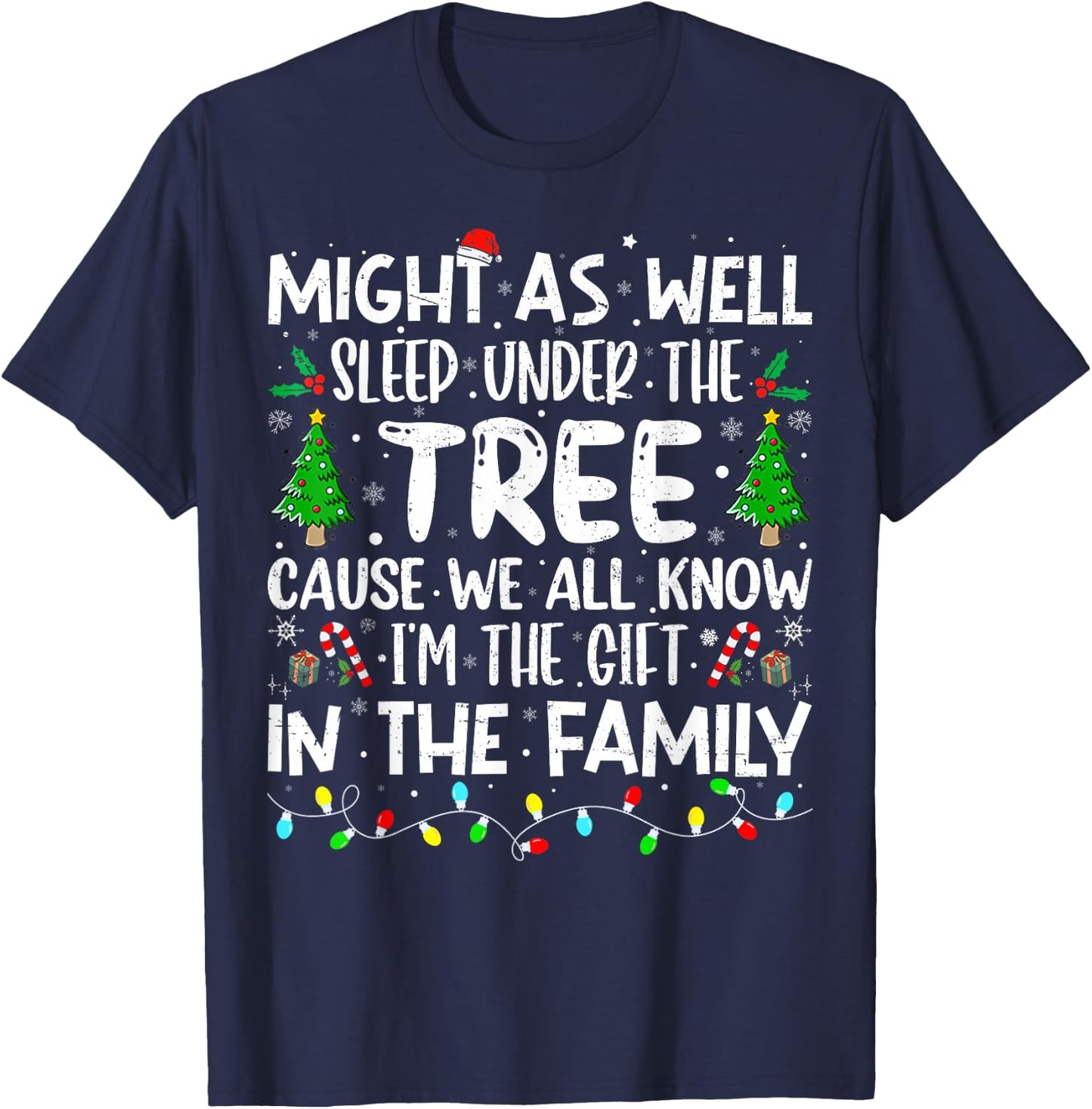 Funny Christmas Family Kids Christmas Pajamas Girls Boys T-Shirt - T-Shirt | Navy