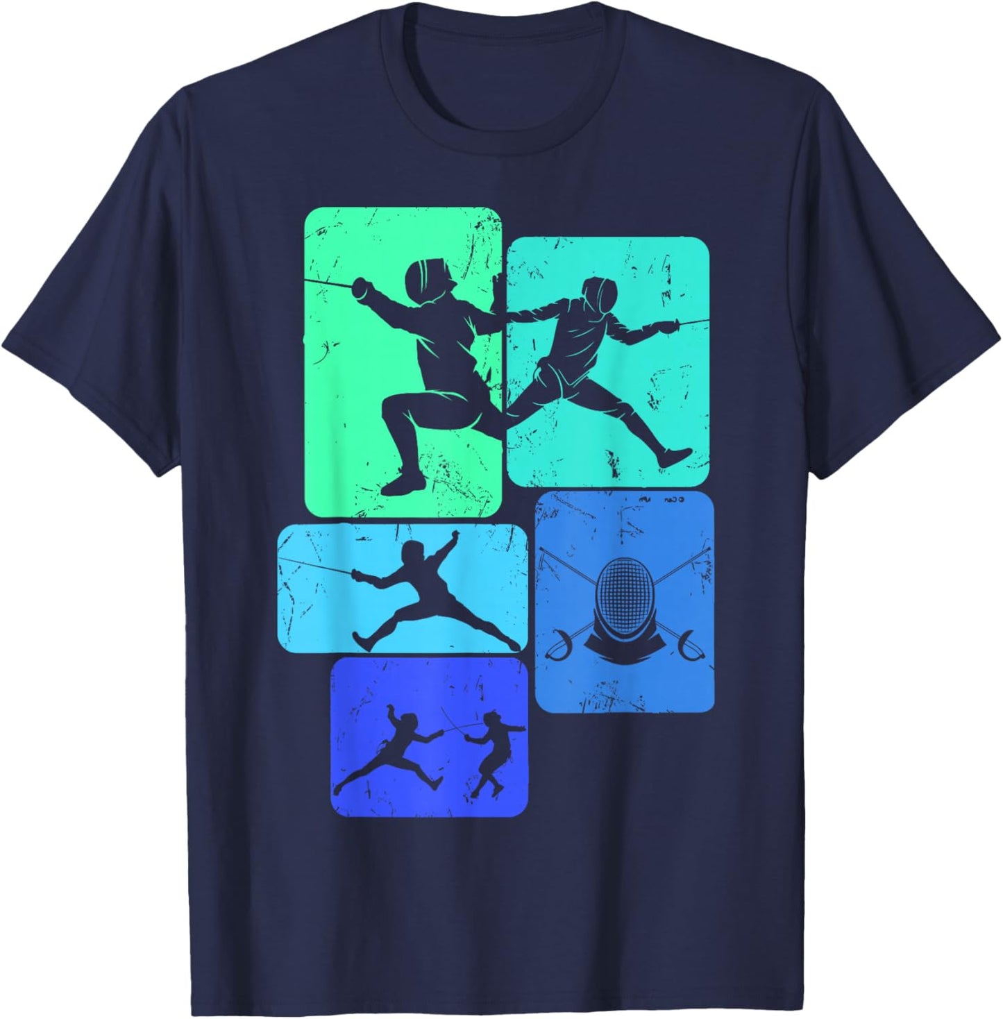 Fencing Fencing , Black, S T-Shirt - T-Shirt | Navy