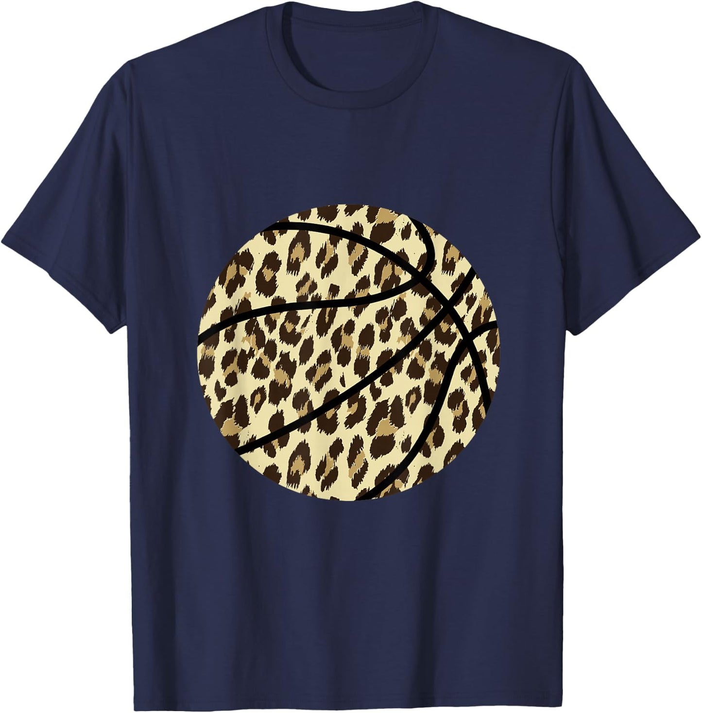 Basketball Leopard Bball Basketballer Basketball Player T-Shirt - T-Shirt | Navy