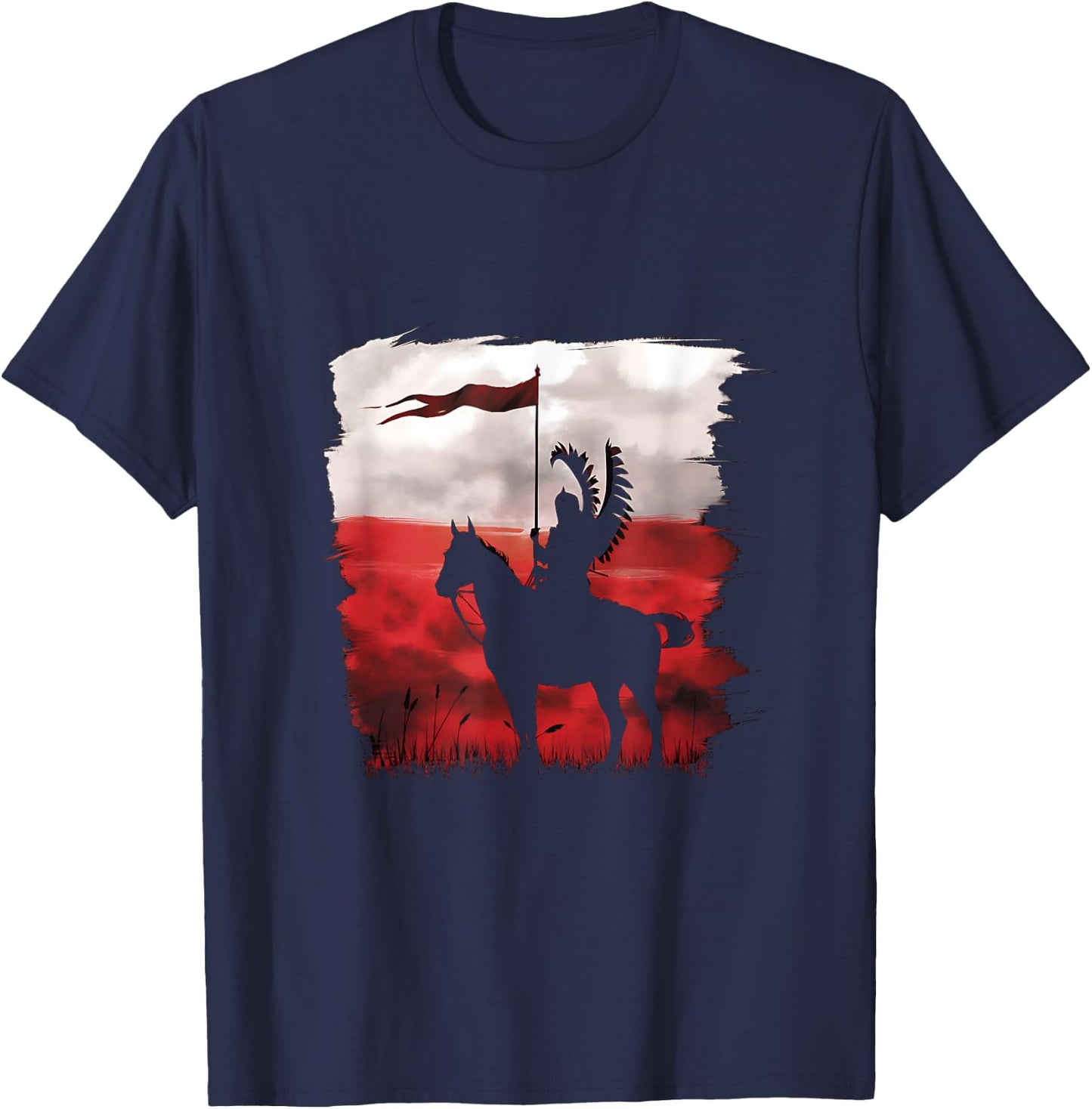 Flag of Polish National Day Hussar Husaria Poland Poland T-Shirt - T-Shirt | Navy