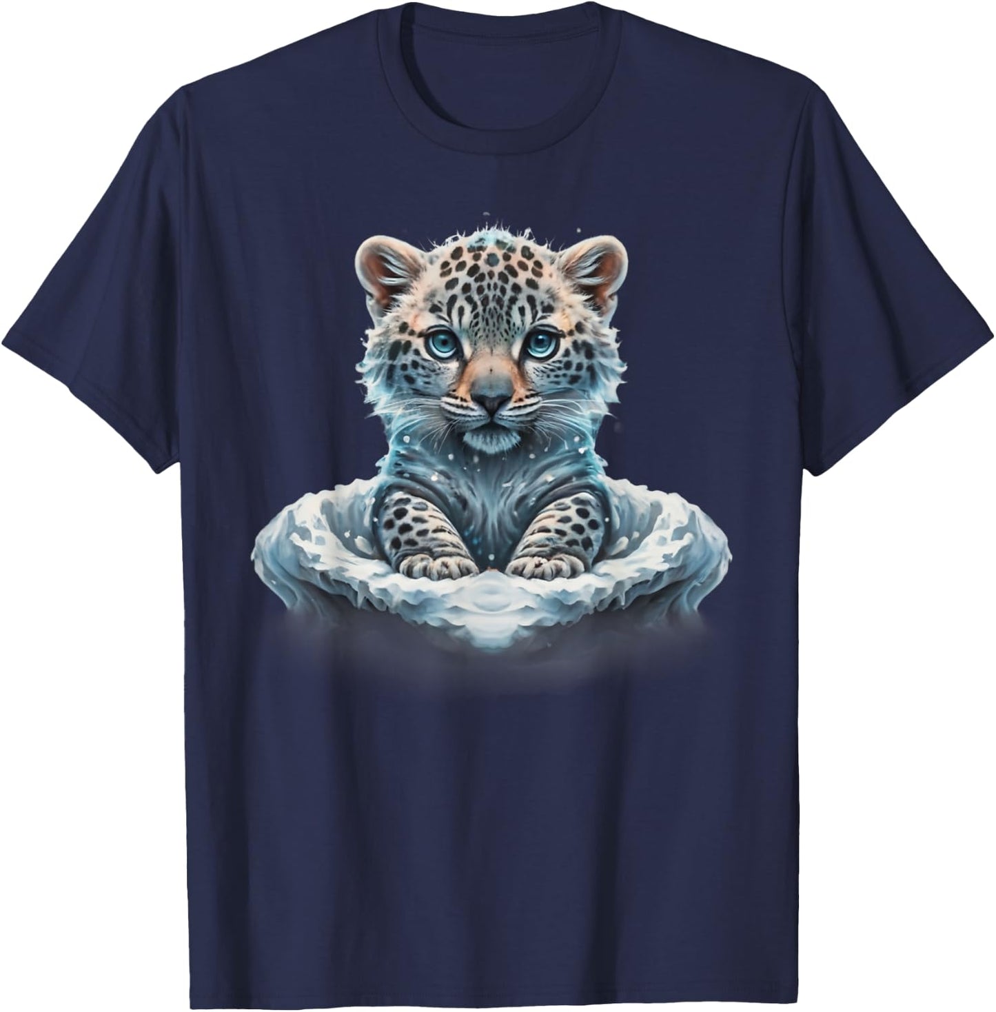 Snow Leopard Lover Cute Animal Boys Girls Women Men T-Shirt - T-Shirt | Navy
