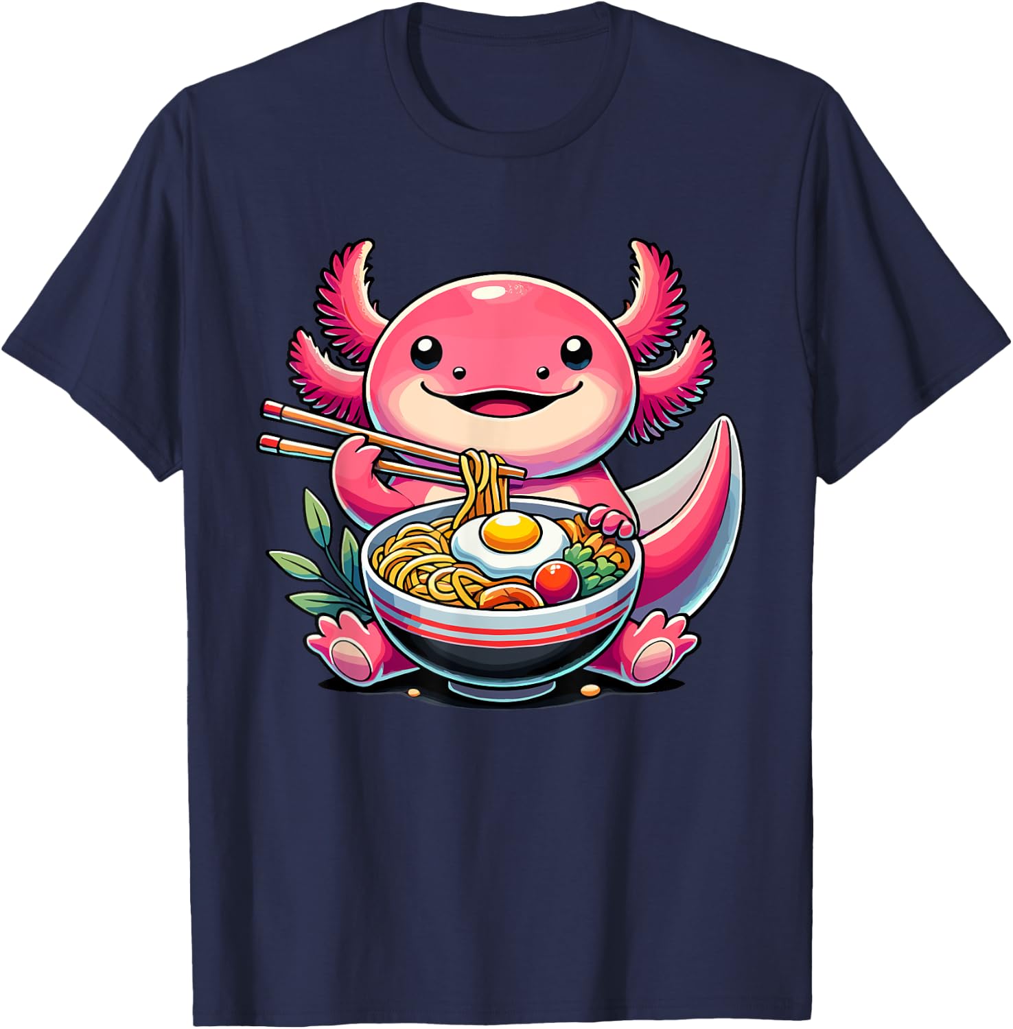 Axolotl Ramen Noodles for Girls & Kids | Anime kawaii, Axolotl T-Shirt - T-Shirt | Navy
