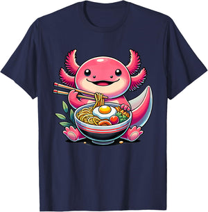 Axolotl Ramen Noodles for Girls & Kids | Anime kawaii, Axolotl T-Shirt - T-Shirt | Navy