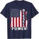 Patriotic American Flag Diesel Mechanic Diesel Power Flag Women Kids Men T-Shirt - T-Shirt | Navy