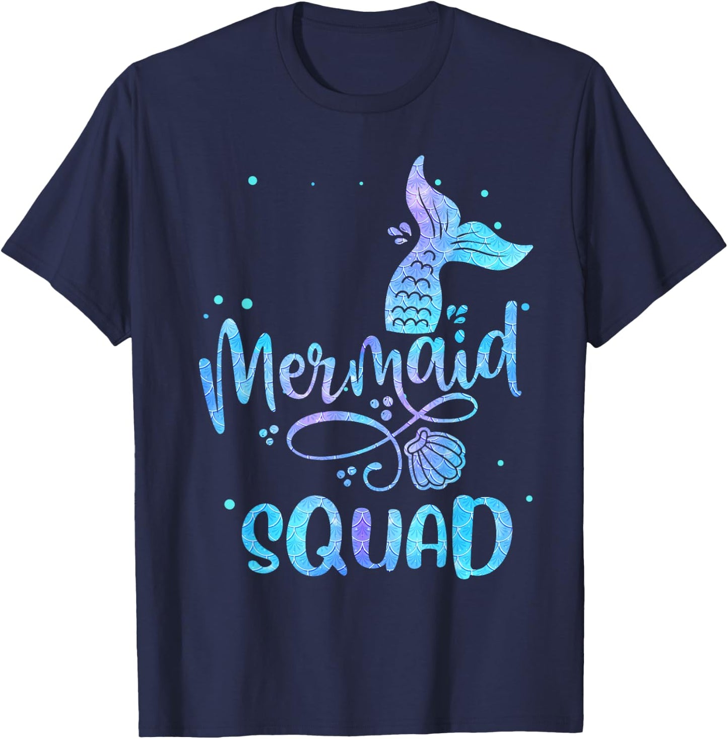 Mermaid Squad Cute Girls Birthday Squad Mermaid Tail Party T-Shirt - T-Shirt | Navy