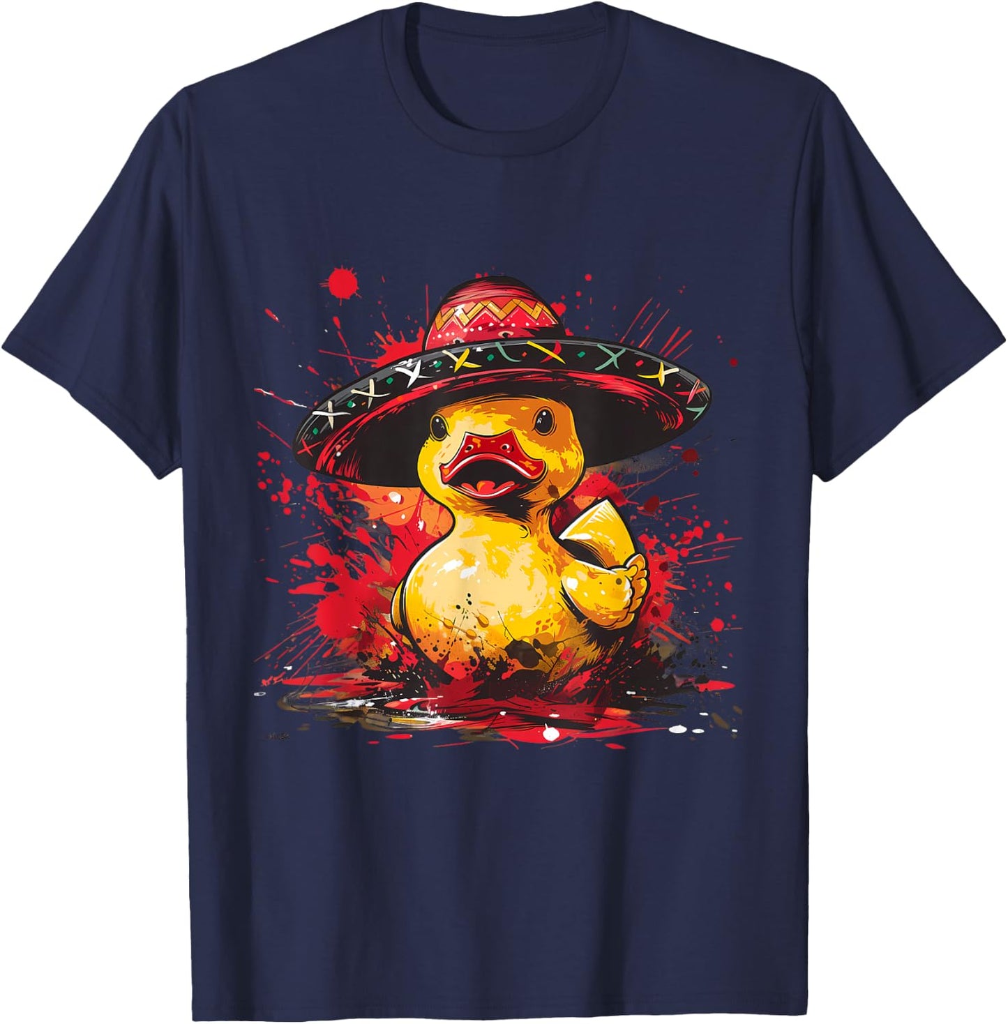 Rubber Duck Mexican Sombrero Cinco De Mayo Rubber Duckie T-Shirt - T-Shirt | Navy