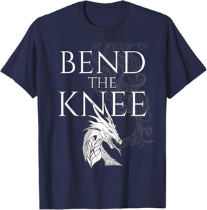 Bend The Knee Fantasy Dragon T-Shirt - T-Shirt | Navy
