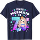 7th Birthday Girl 7 Years Mermaid Number 7 T-Shirt - T-Shirt | Navy