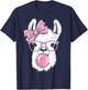 Llama Wearing Glasses and Blowing Pink Bubble Gum T-Shirt - T-Shirt | Navy