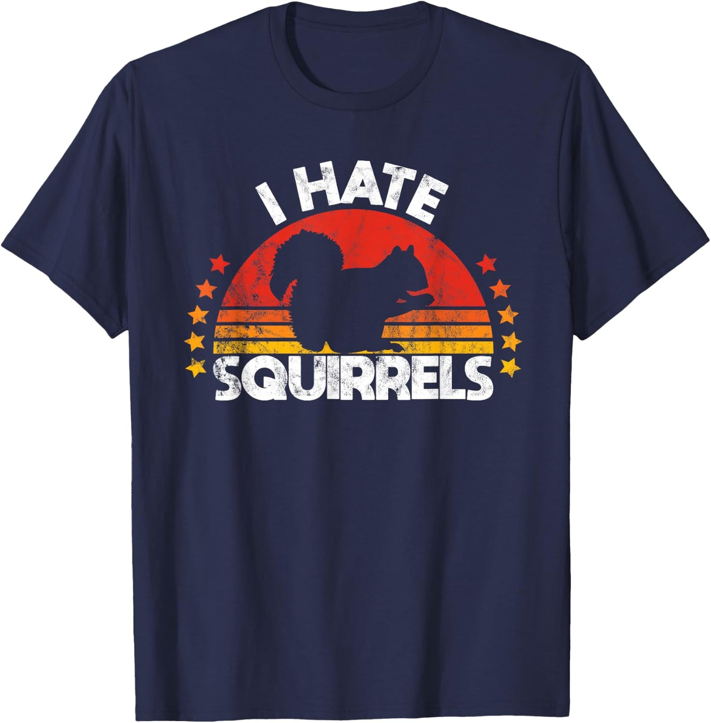 Squirrel hunting i hate squirrel hunter retro design T-Shirt - T-Shirt | Navy