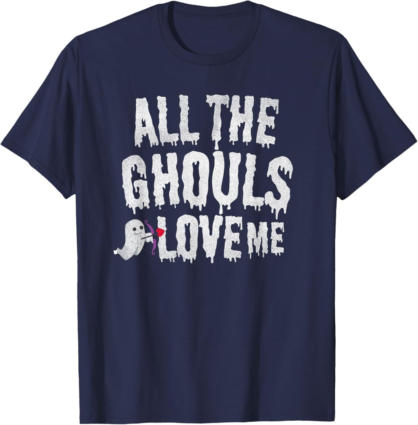 All the Ghouls Love Me, cute, funny boys Halloween . T-Shirt - T-Shirt | Navy
