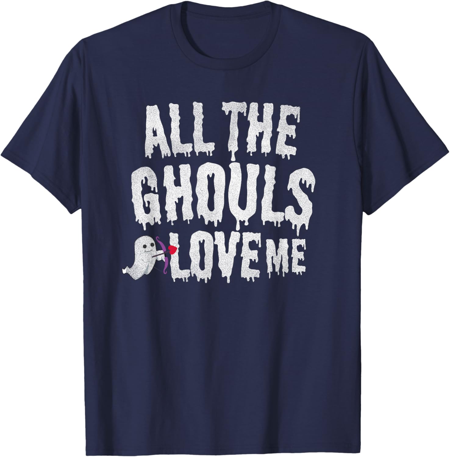 All the Ghouls Love Me, cute, funny boys Halloween . T-Shirt - T-Shirt | Navy