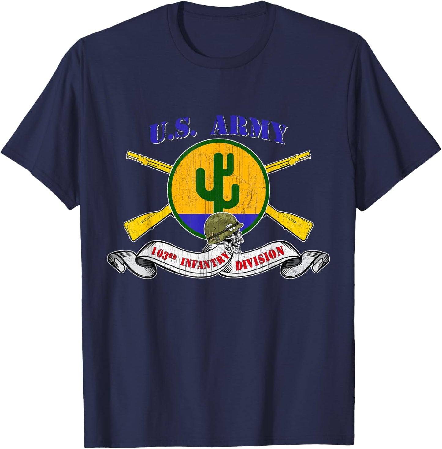 103rd Infantry Division 103rd ID Veteran Vintage Gifts T-Shirt - T-Shirt | Navy