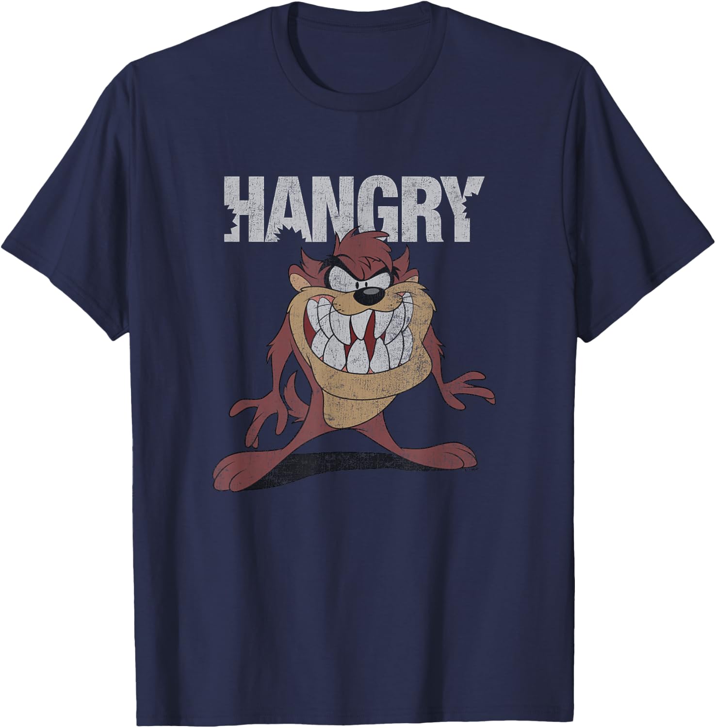 Looney Tunes Hangry Tasmanian Devil Big Chest Retro Portrait T-Shirt - T-Shirt | Navy