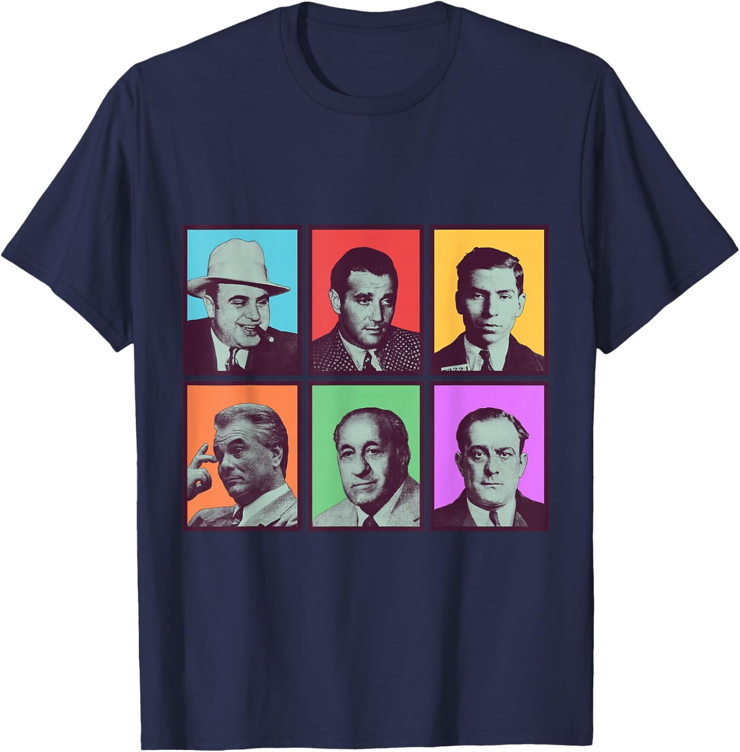 American Gangsters Mafia Bosses Small T-Shirt - T-Shirt | Navy