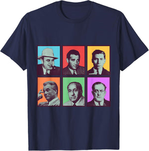 American Gangsters Mafia Bosses Small T-Shirt - T-Shirt | Navy
