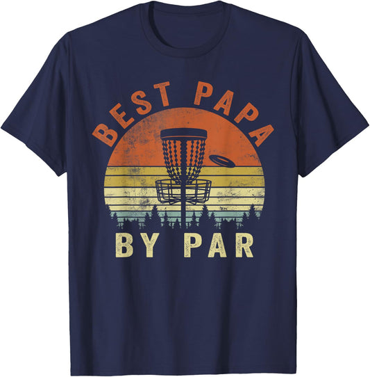 Funny Best Papa By Par Disc Golf Grandpa Father's Day Men T-Shirt - T-Shirt | Navy