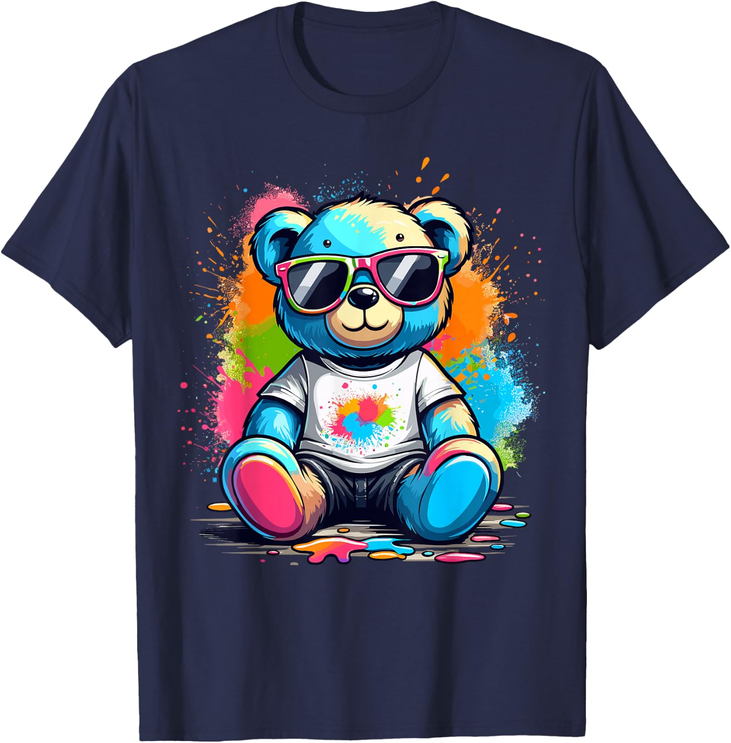 Colorful Teddy Bear T-Shirt - T-Shirt | Navy