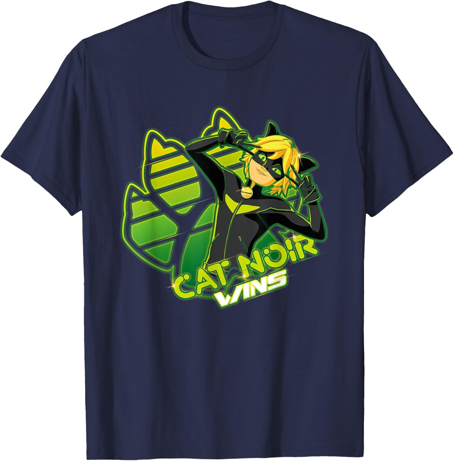 Miraculous Ladybug - Gamer Collection - Cat Noir Wins T-Shirt - T-Shirt | Navy
