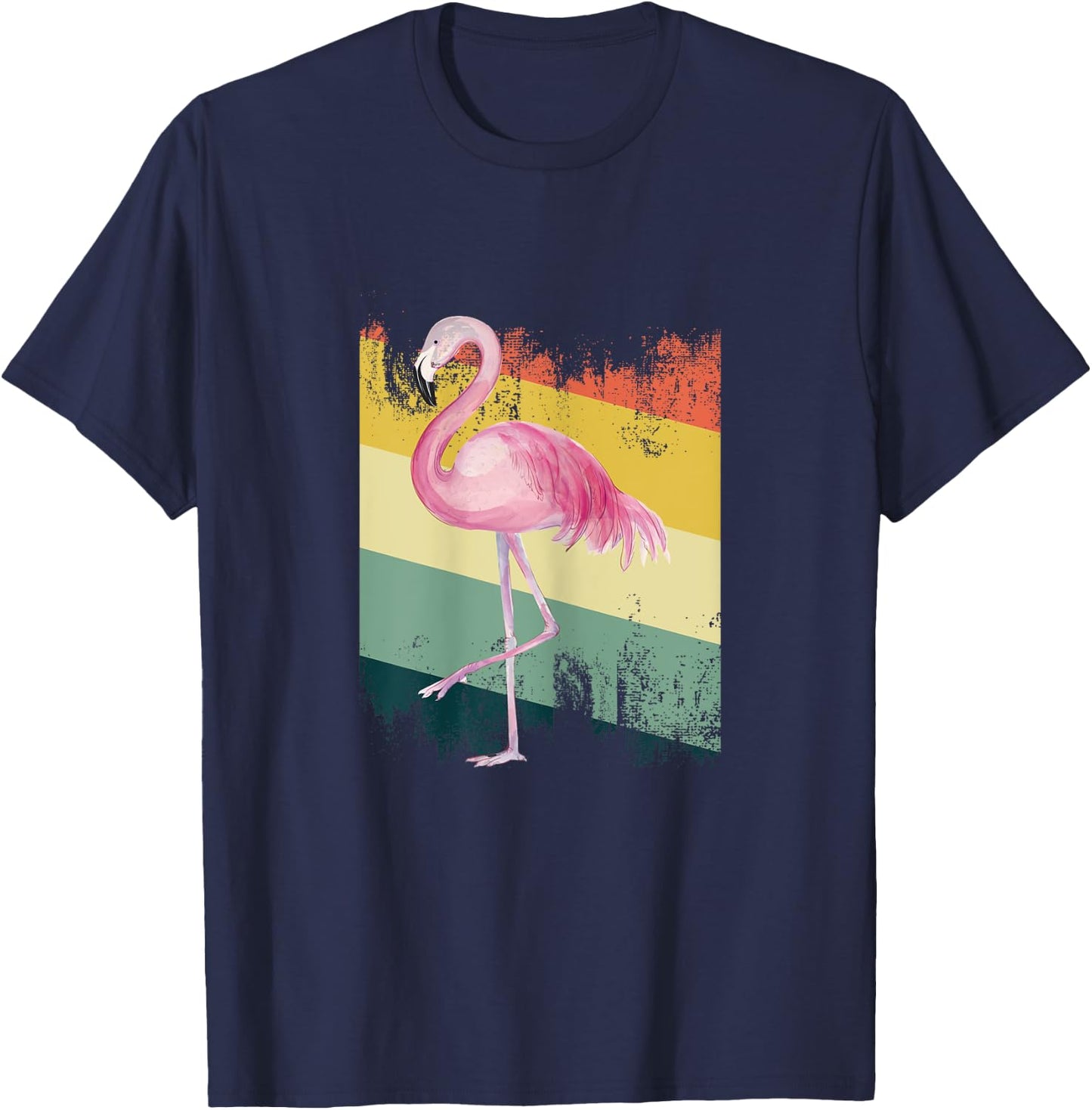 Vintage Pink Bird Pink Natural Flamingo Lady Pink Gift T-Shirt - T-Shirt | Navy