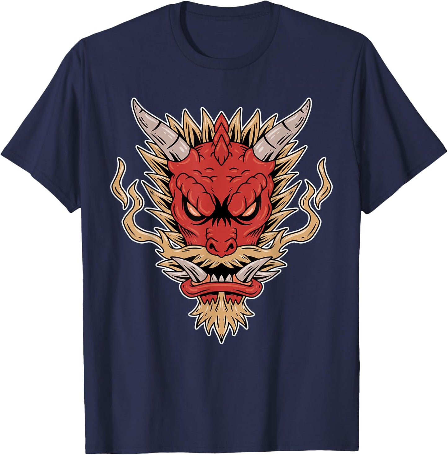 Mythical Chinese Dragon Japanese Fantasy T-Shirt - T-Shirt | Navy